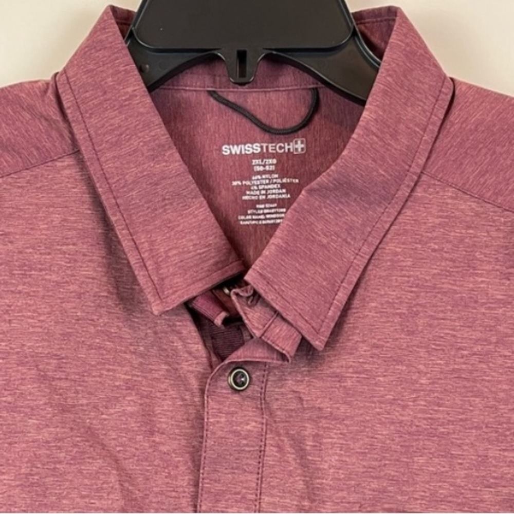Swiss Tech 2XL Nylon Blend Button‎ Down Shirt Outdoor Hiking Performance